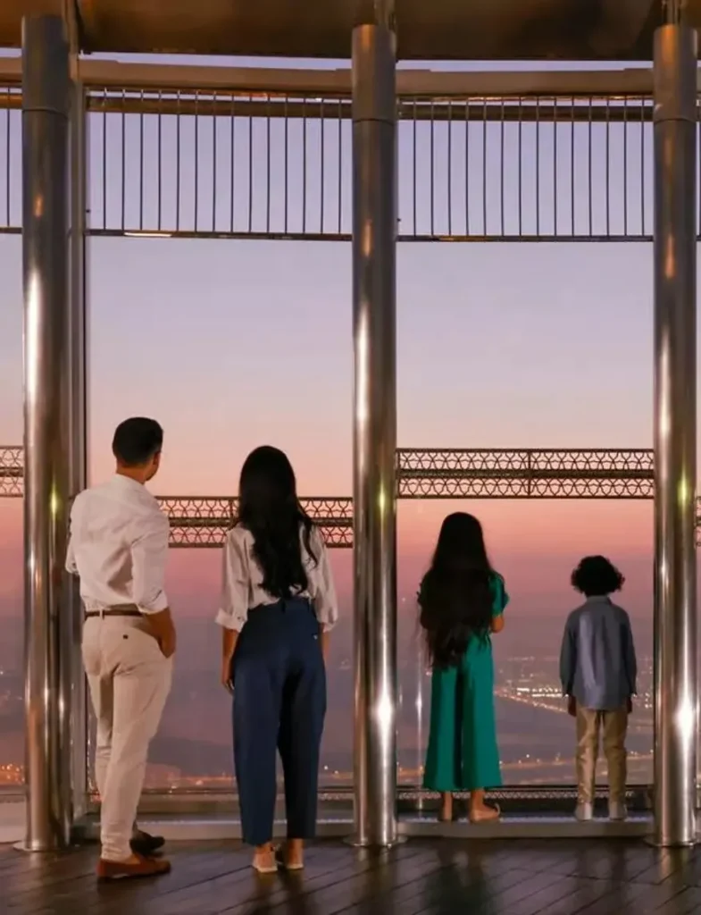 Burj Khalifa at the top sky level 148 family